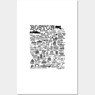 Boston Map Posters and Art